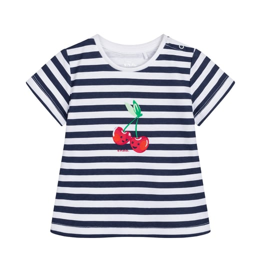 T-shirt  niemowlęcy dziecięcy Bawełniany letni w paski 80 z wiśienkami Endo Endo