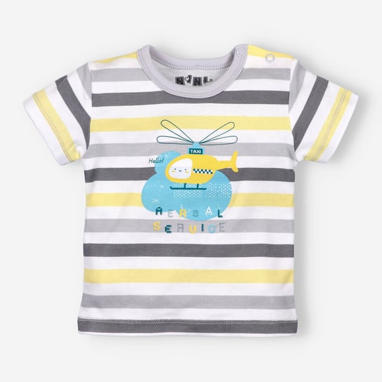 T-shirt niemowlęcy HELIKOPTER z bawełny organicznej dla chłopca-62 NINI
