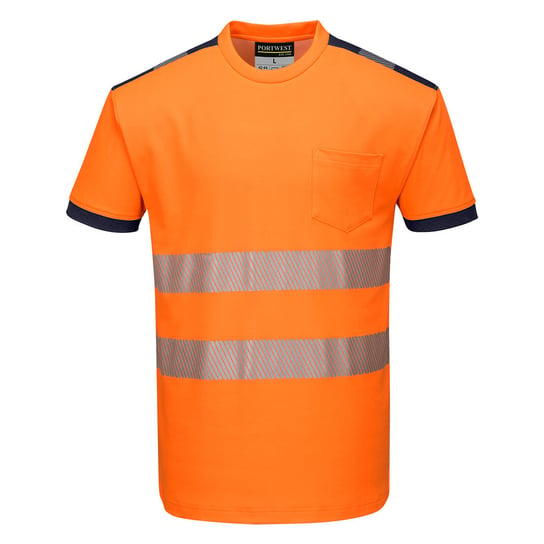 T-Shirt ostrzegawczy PW3 Granat Pomarańcz 4XL Portwest
