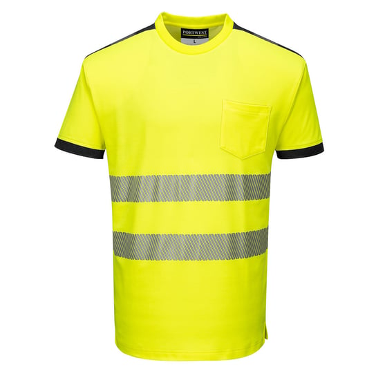 T-Shirt ostrzegawczy PW3 PORTWEST Czarny Żółty 2XL Portwest