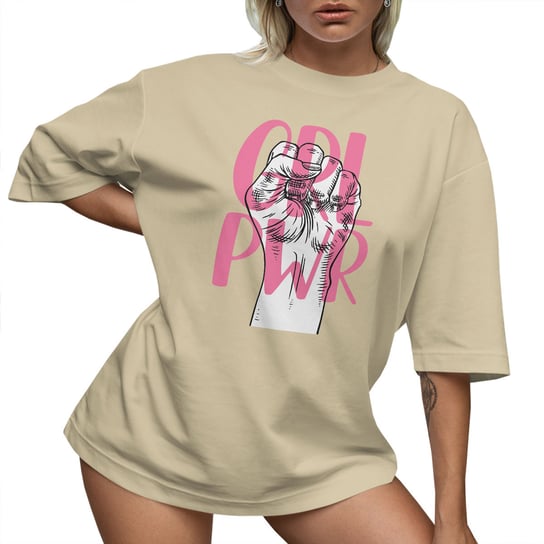 T-SHIRT OVERSIZE LU��NA KOSZULKA GIRL POWER M SUKIENKA JAKO���� PolskaKoszulka