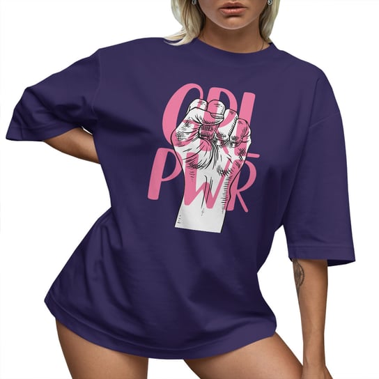 T-SHIRT OVERSIZE LU��NA KOSZULKA GIRL POWER XL SUKIENKA JAKO���� PolskaKoszulka