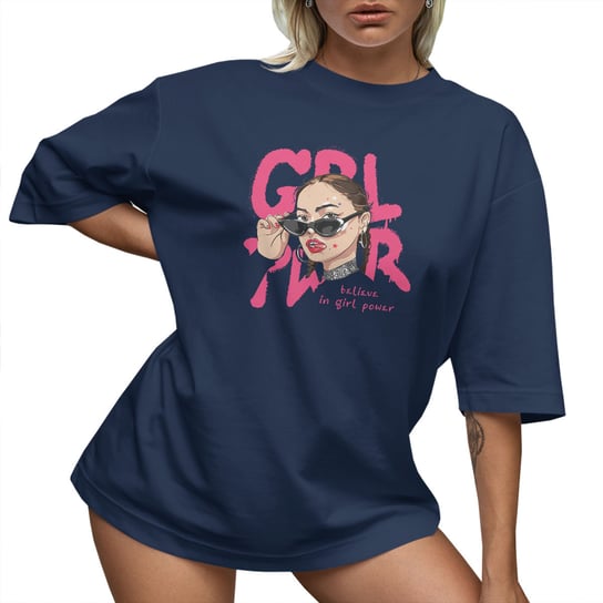 T-SHIRT OVERSIZE LU��NA KOSZULKA GIRL POWER XXL SUKIENKA JAKO���� PolskaKoszulka