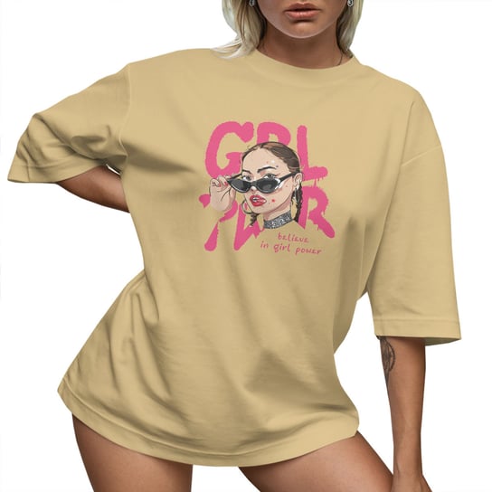 T-SHIRT OVERSIZE LU��NA KOSZULKA GIRL POWER XXXL SUKIENKA JAKO���� PolskaKoszulka