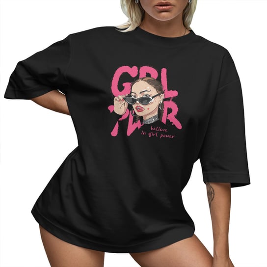 T-SHIRT OVERSIZE LU��NA KOSZULKA GIRL POWER XXXL SUKIENKA JAKO���� PolskaKoszulka