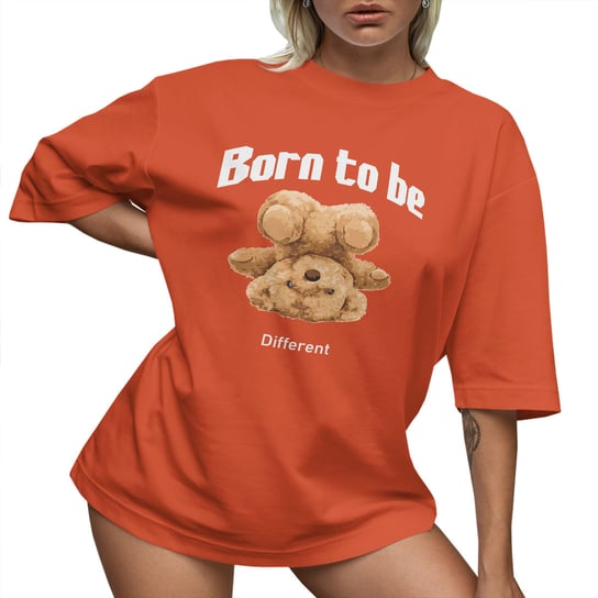 T-SHIRT OVERSIZE LU��NA KOSZULKA MI�� TEDDY BORN TO BE DIFERENT M SUKIENKA PolskaKoszulka