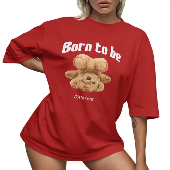 T-SHIRT OVERSIZE LU��NA KOSZULKA MI�� TEDDY BORN TO BE DIFERENT M SUKIENKA PolskaKoszulka