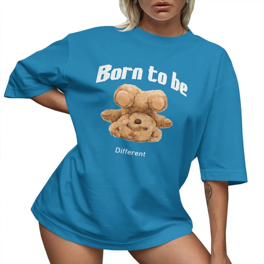 T-SHIRT OVERSIZE LU��NA KOSZULKA MI�� TEDDY BORN TO BE DIFERENT XXL SUKIENKA PolskaKoszulka