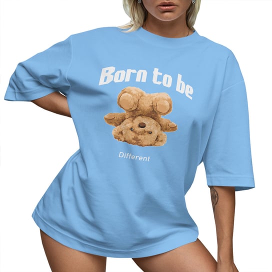 T-SHIRT OVERSIZE LU��NA KOSZULKA MI�� TEDDY BORN TO BE DIFERENT XXXL SUKIENKA PolskaKoszulka