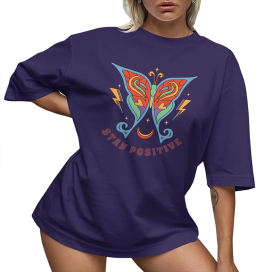 T-SHIRT OVERSIZE LU��NA KOSZULKA MOTYL BAWE��NIANA M SUKIENKA JAKO���� PolskaKoszulka