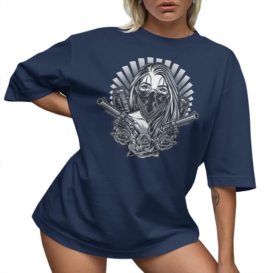 T-SHIRT OVERSIZE LU��NA KOSZULKA TATTOO R����E GUN XXL SUKIENKA JAKO���� PolskaKoszulka