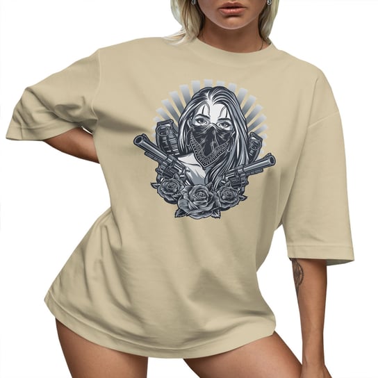 T-SHIRT OVERSIZE LU��NA KOSZULKA TATTOO R����E GUN XXXL SUKIENKA JAKO���� PolskaKoszulka