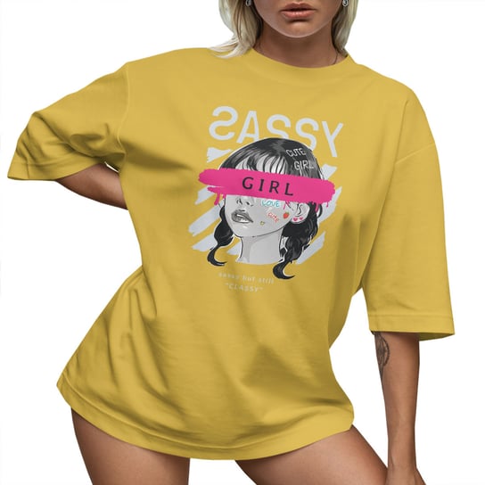 T-SHIRT OVERSIZE LUŹNA KOSZULKA NAPIS BASIC M SUKIENKA JAKOŚĆ PolskaKoszulka