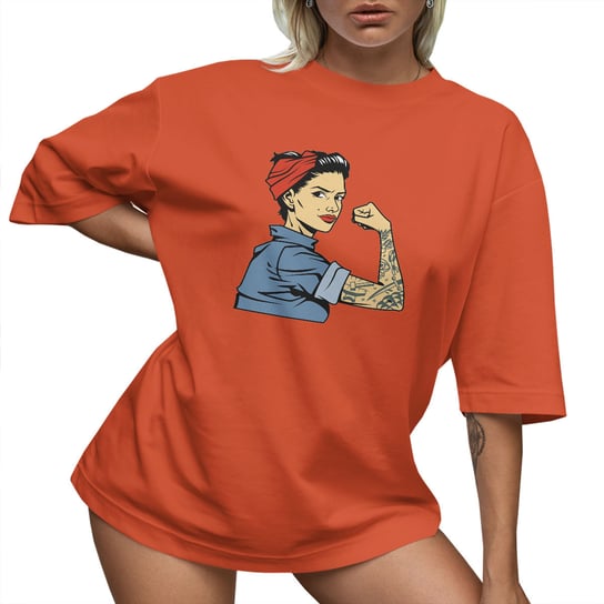 T-SHIRT OVERSIZE LUŹNA KOSZULKA PIN UP BAWEŁNA KRÓTKA M SUKIENKA JAKOŚĆ PolskaKoszulka