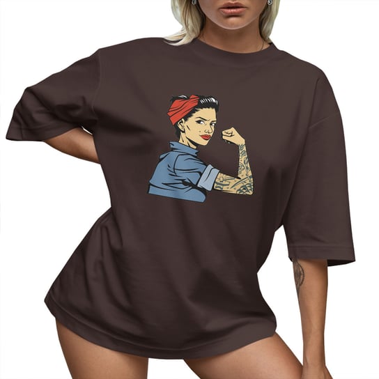 T-SHIRT OVERSIZE LUŹNA KOSZULKA PIN UP BAWEŁNA KRÓTKA S SUKIENKA JAKOŚĆ PolskaKoszulka