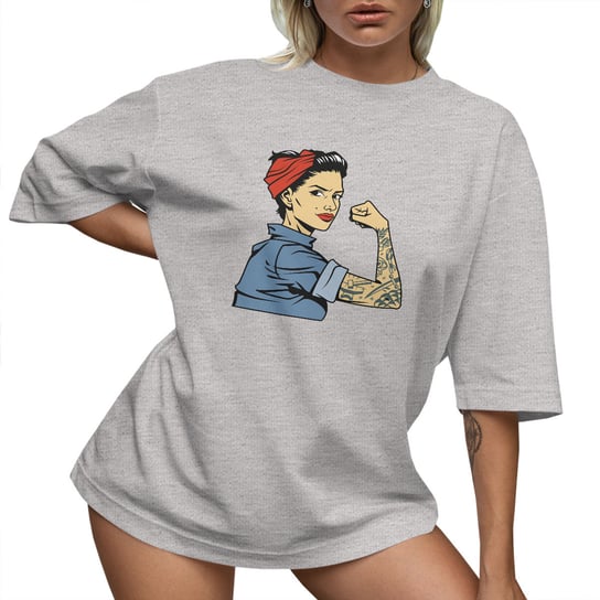 T-SHIRT OVERSIZE LUŹNA KOSZULKA PIN UP BAWEŁNA KRÓTKA S SUKIENKA JAKOŚĆ PolskaKoszulka