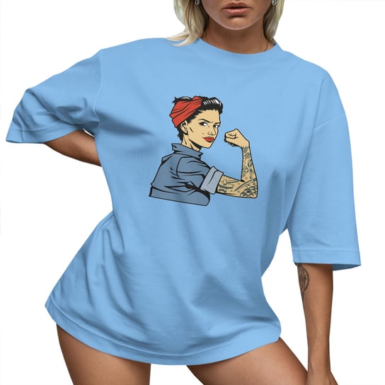 T-Shirt Oversize Luźna Koszulka Pin Up Bawełna Krótka S Sukienka Jakość PolskaKoszulka