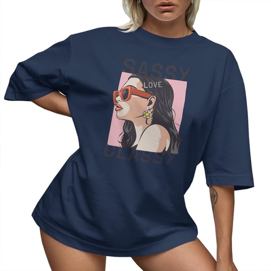 T-SHIRT OVERSIZE LUŹNA KOSZULKA SASSY BASIC L SUKIENKA JAKOŚĆ PolskaKoszulka