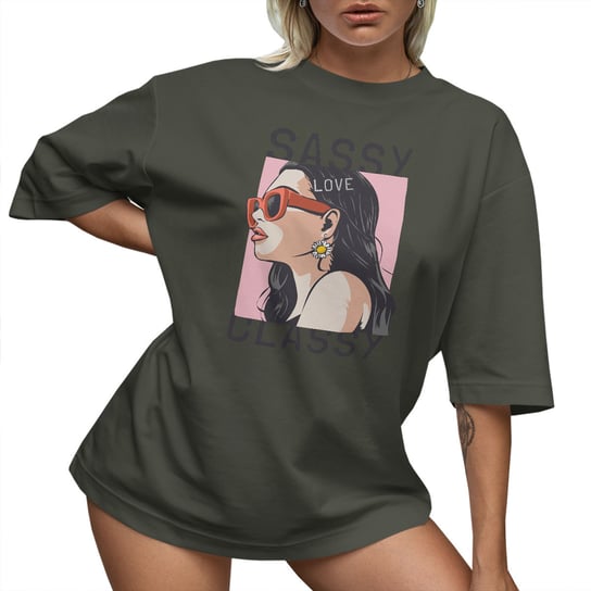 T-SHIRT OVERSIZE LUŹNA KOSZULKA SASSY BASIC M SUKIENKA JAKOŚĆ PolskaKoszulka