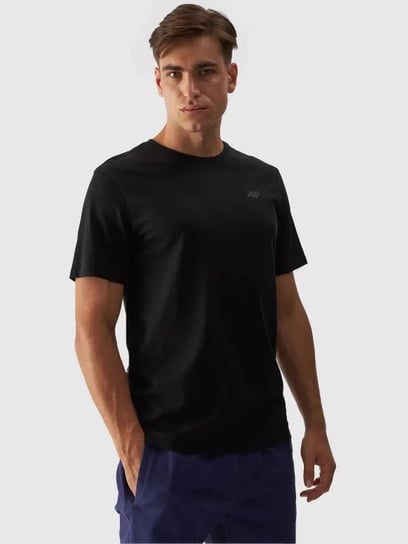 T-shirt regular męski gładki 4F 4FWMM00TTSHM1843-20S Czarny 4F