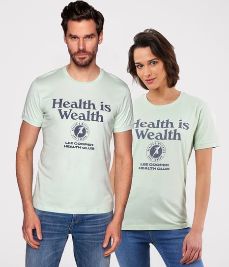 T-shirt unisex z dużym nadrukiem UNI HEALTH 6007 SPRAY-L Lee Cooper
