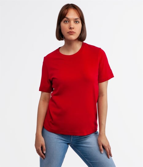 T-shirt z bawełną organiczną OLENA 4048 RED-M Inna marka