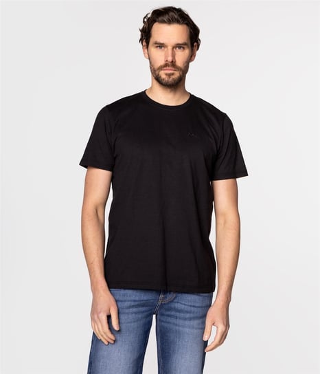 T-shirt z małym haftowanym logo OBUTCH 0875 BLACK-L Lee Cooper