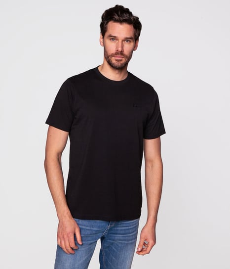 T-shirt z małym haftowanym logo OBUTCH 0875 BLACK-S Lee Cooper