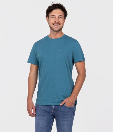 T-shirt z małym haftowanym logo OBUTCH 0875 STORM BLUE-L Lee Cooper