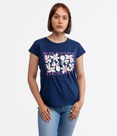 T-shirt z nadrukiem FLOWERS5 3933 MEDIEVAL BLUE-S Inna marka