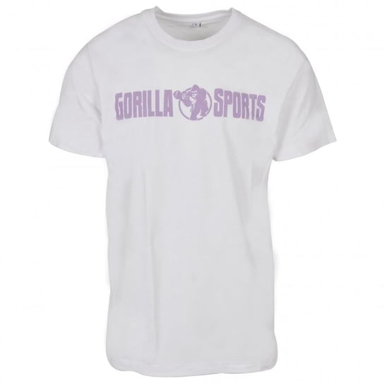 T-shirt z okrągłym dekoltem biały/fioletowy XL Gorilla Sports