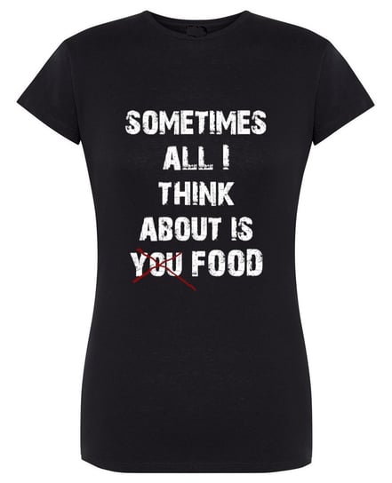 T-Shirt zabawny nadruk Myślę o jedzeniu r.S Inna marka