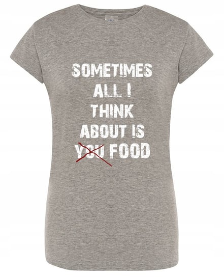 T-Shirt zabawny nadruk Myślę o jedzeniu r.XXL Inna marka