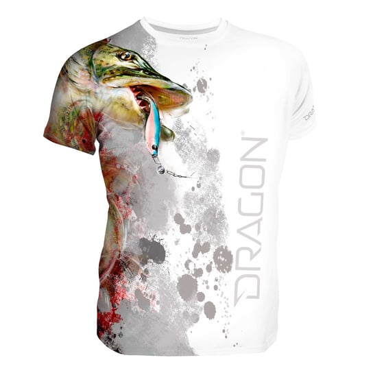 T-Shirty Dragon Szczupak Biało-Czerwone Xxl DRAGON