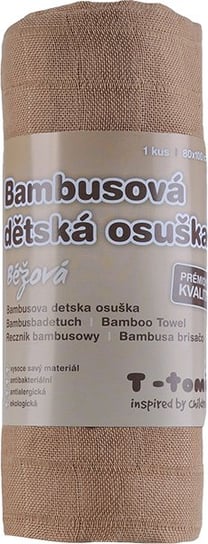T-Tomi, Ręcznik bambusowy, Bio, 100x80cm, beżowy T-Tomi