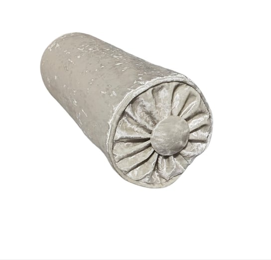 T00561 Poduszka wałek- srebrno biały aksamit z połyskiem DekorRacje