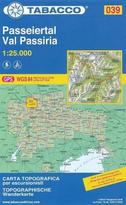 Tabacco Wandern 1 : 25 000 Passeiertal / Val Passiria Tabacco Editrice, Athesia