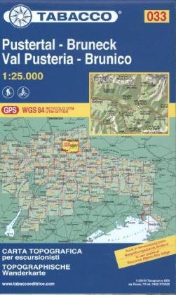 Tabacco Wandern 1 : 25 000 Pustertal - Bruneck Tabacco Editrice, Athesia