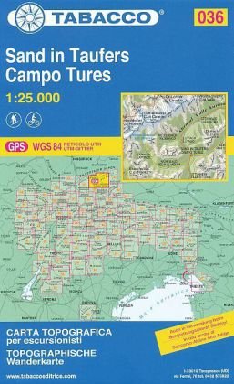Tabacco Wandern 1 : 25 000 Sand in Taufers / Campo Tures Tabacco Editrice, Athesia