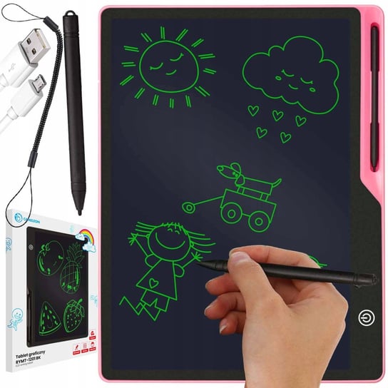 Tablet Graficzny Do Rysowania Dla Dzieci 16" Xxxxl Różowy Rymt-1201 Bk Pink Inna marka