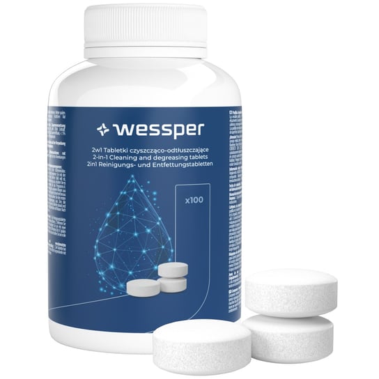 Tabletki do czyszczenia ekspresu i odtłuszczania Wessper 2w1 - 100 sztuk Wessper