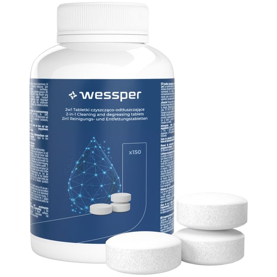 Tabletki do czyszczenia ekspresu i odtłuszczania Wessper 2w1 - 150 sztuk Wessper
