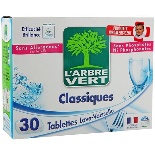 Tabletki do zmywarek ekologiczne L'ARBRE VERT Classiques, 30 szt. L'ARBRE VERT