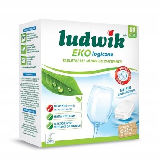 Tabletki do zmywarek Ludwik ekologiczne All in One (80 sztuk) Ludwik