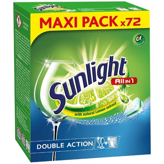 Tabletki do zmywarek z ekstraktem z cytryny SUNLIGHT All in 1 Regular Double action, 72 szt. Sunlight