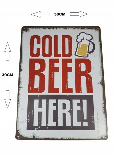Tablica Blacha Cold Beer Xxl 30X39 Cm New 2019! Inna marka