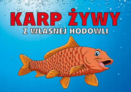 Tablica duża KARP ŻYWY 80X120cm PCV 3mm duża bez marki