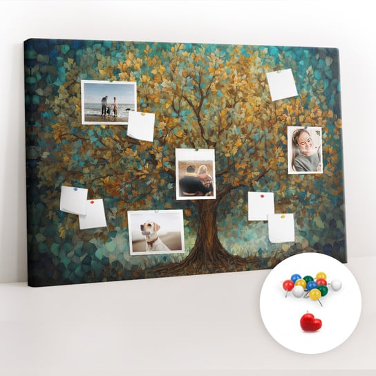 Tablica Korkowa 120x80 cm + Kolorowe Pinezki - Drzewo mozaikowe Coloray