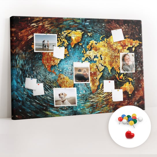 Tablica Korkowa 120x80 cm + Kolorowe Pinezki - Świat chaosu Coloray