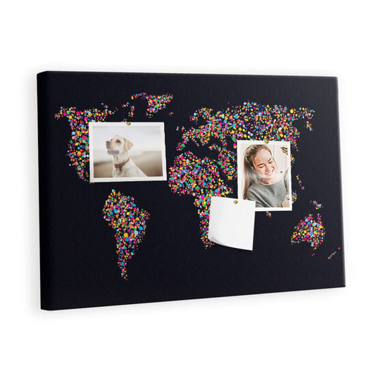 Tablica korkowa 60x40 cm, wzór Mapa świata z kropek Inna marka